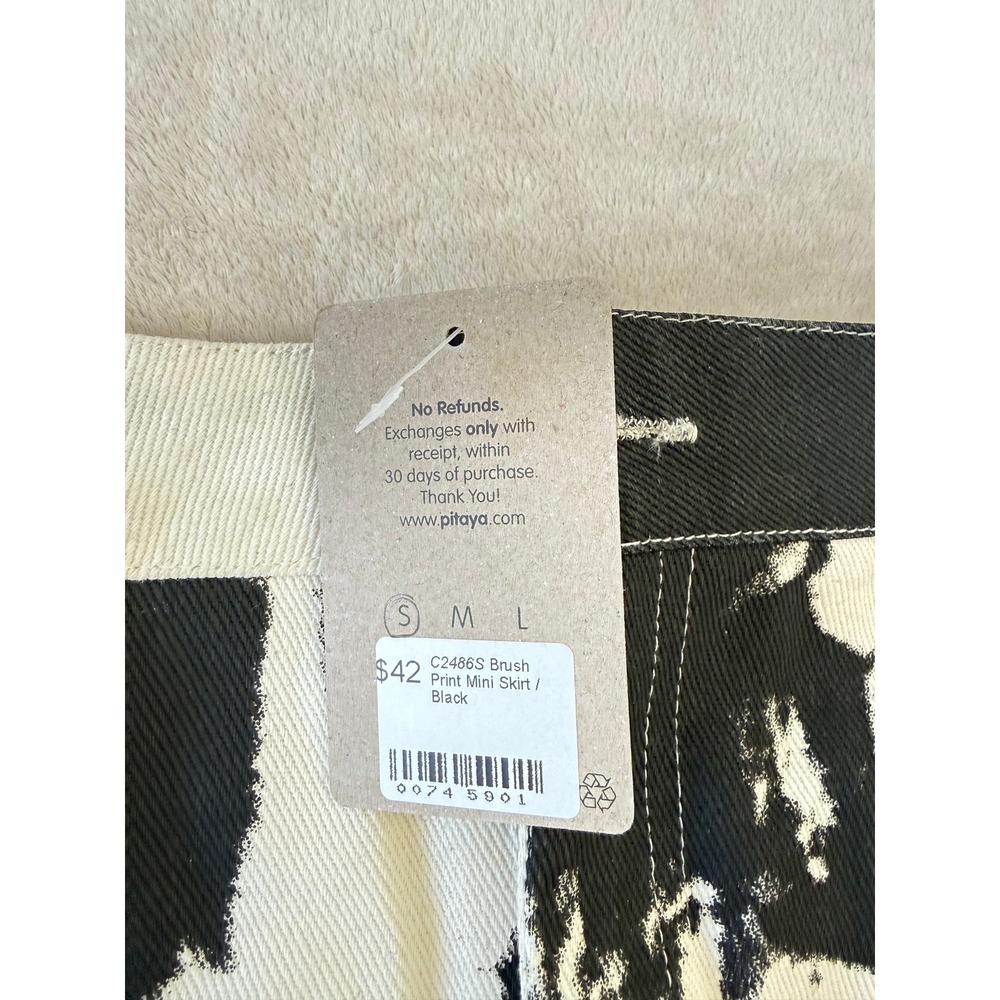 NWT Et Clet‎ Cow Print Denim Mini Skirt Western Y2K Boutique Size S - Picture 3 of 10